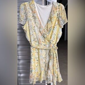 Yellow floral plus size Lauren Conrad dress